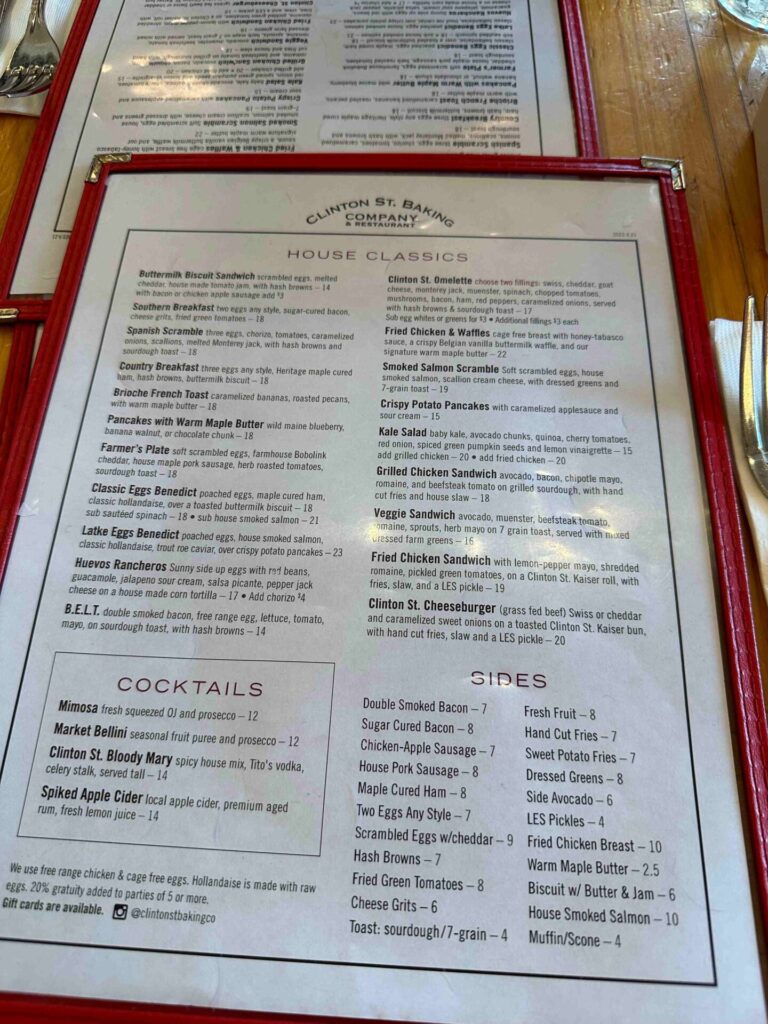 紐約美食｜Clinton Street Baking Company 