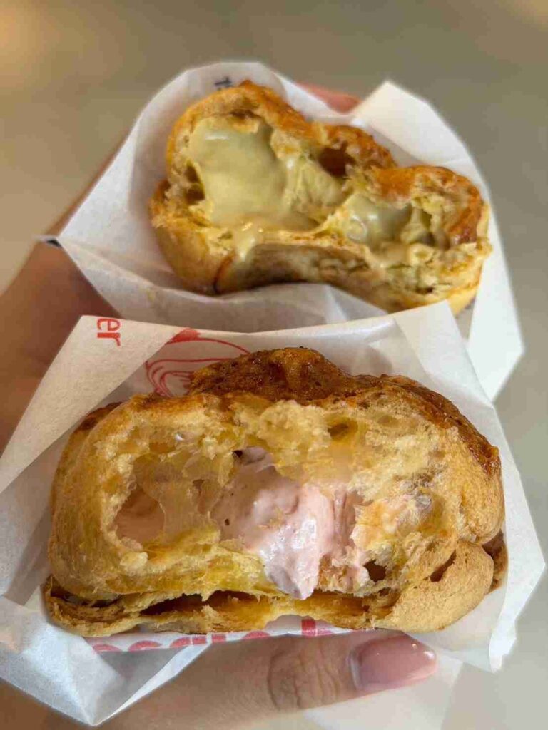 Beard papa’s 泡芙|蜂蜜奶油派皮:每天兩個時段供應,每人限購兩顆,我最推薦卡士達!